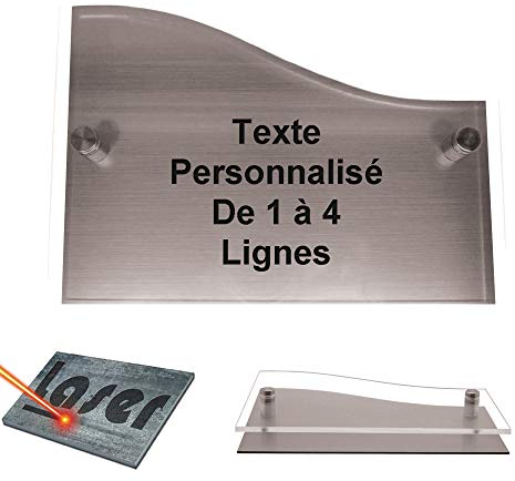 Türschild, graviert, mit Plexiglas und Abstandshaltern