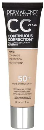 Dermablend Continuous Correctionâ„¢ Tone-Evening CC Cream Foundation SPF 50+, Full Coverage Foundation Makeup & Color Corrector, Non-Comedogenic , 1 Fl Oz (Pack of 1)