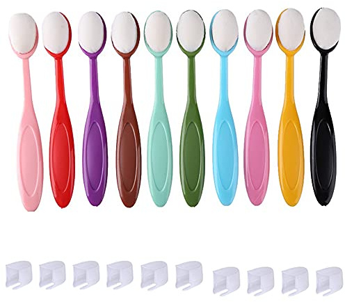 Briartw Pinsel-Set zum Mischen von Tinten, mehrfarbig, synthetisch, rund, spitz, für Scrapbooking, Hintergrundkarten, Schablonen, Stanzen, Kartenherstellung, Stempeln, 10 Stück