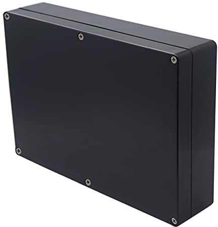 Otdorpatio Project Box IP65 Waterproof Junction Box ABS Plastic Black Electrical Boxes DIY Electronic Project Case Power Enclosure 10.35x7.17x2.36 inch (263x182x60 mm)