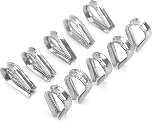 Topiky Dedal de Cuerda de Alambre, Abrazaderas de dedales de Acero Inoxidable de 3 mm Abrazaderas de Cuerda de Alambre Marino de Acero para Barco/Patio de recreo/Marino