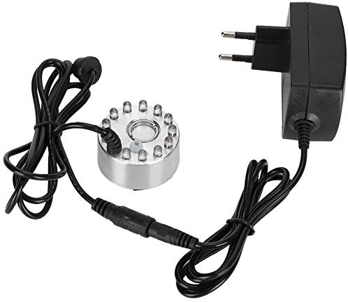 Haofy Nebel Nebelmaschine, Mini Wasserbrunnen Ornament Nebel Nebelmaschine Zerstäuber mit 12 Lichter Landschaft Dekoration(EU Plug)