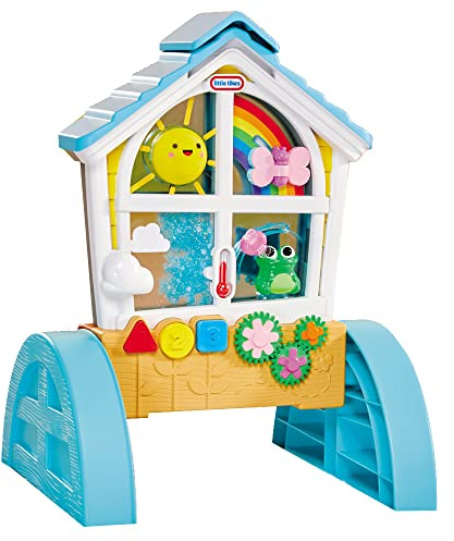 little tikes Learn & Play Finestra Look & Learn - Include lettere, numeri, Meteo, maniere, suoni, Musica, Giorno, Notte, luci e tabella Delle attività - Pile Incluse - Età: 12+ Mesi