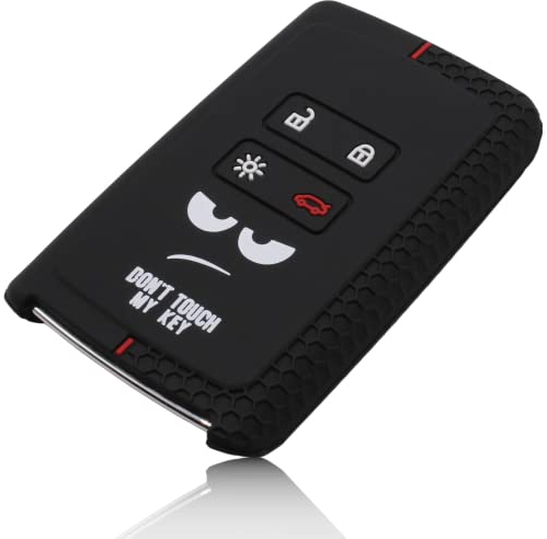 FOAMO Autoschlüssel Hülle Silikon kompatibel mit Renault 4-Tasten Smartkey (nur Keyless-Go) Schutzhülle Cover in Don't touch my Key