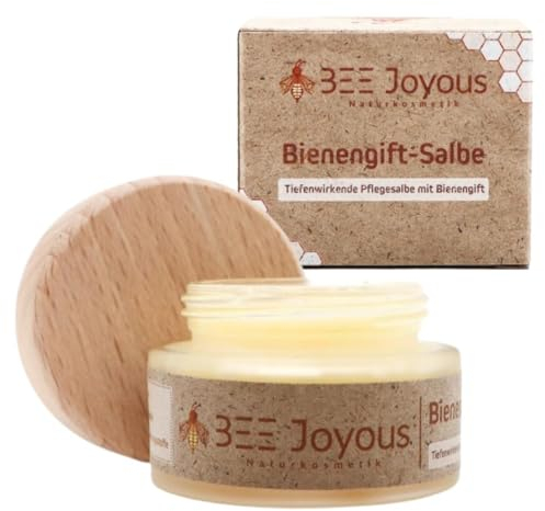 BEE Joyous Bienengiftsalbe, Bienengiftcreme, gegen Artrose & Schmerzen | Salbe aus Bienengift mit Jojobaöl, Arganöl, Sheabutter, Eucalyptus - Dermatest geprüft