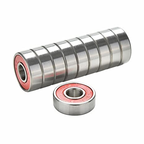 GSGC 10 Stück rote Edelstahllager for Hochleistungs-Rollschuh-Roller-Skateboard-Radlager