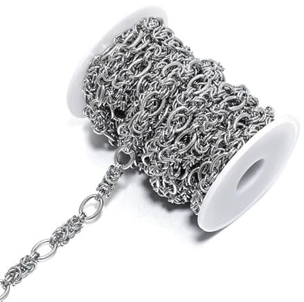 Catene a Maglie a Nodo Punk in Acciaio Inossidabile da 1 Metro per Gioielli Fai-da-Te Regali Braccialetti con Collana Hip-Hop Accessori Forniture sfuse