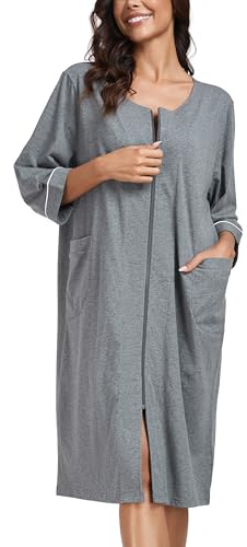 COLORFULLEAF 100% Baumwolle Morgenmantel Damen Bademäntel Leicht Kurz Sauna Kimono Weiche Frauen Nachtwäsche Kurzarm