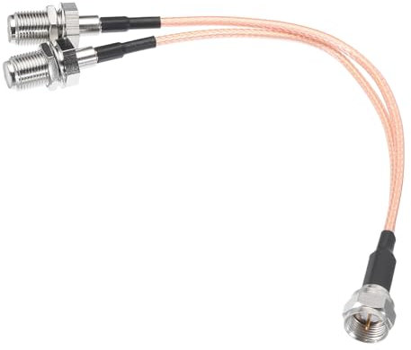 sourcing map RG6 Splitter Coax Cable 3 Way F Male to 2 F Female Adapter 6inch 75 Ohm for Antenna, TV, Video, DVD Player, RG316 Coaxial Cable