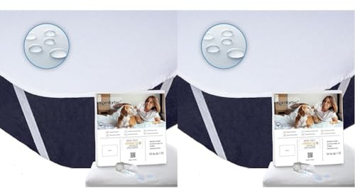 Komfortec Matratzenschoner 90x200 cm aus Baumwolle, wasserdichte und Atmungsaktive Matratzenauflage, Oeko-TEX, Anti Allergie, ohne Knistern (Packung mit 2)