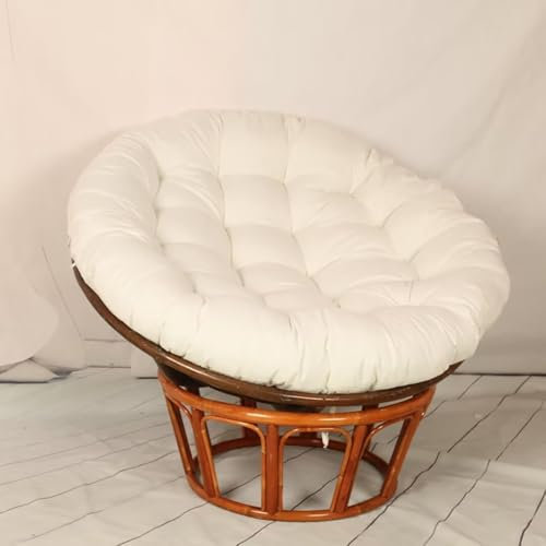 Hovoto Papasansessel Kissen, Papasan Sitzkissen für Hängesessel, Rund Papasan Sessel, Bequem Weich Sitzkissen, Hängesessel Kissen für Korbsessel, Garten Stuhlauflag, Beige, 100 * 100cm