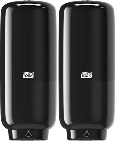 Tork Sensor Seifenspender Wandmontage für Schaumseife und Schaum-Händedesinfektion, Elevation - 561608 - S4 Spender-System für berührungslose Seifenentnahme, schwarz (Packung mit 2)