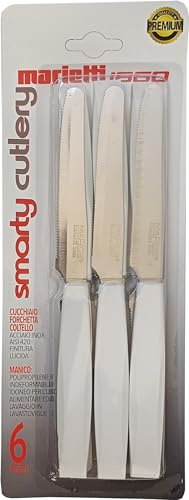 Marietti Set 6 Pezzi Coltelli da Tavola Smarty Bianco