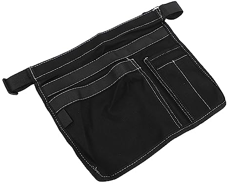 Pwshymi Arbeitsschürze für Gartengeräte, Langlebig, Verstellbar, Gürteltasche für Gartengeräte, Mehrere Taschen, Verschleißfestes Oxford-Tuch für Bleistifte (Schwarz)
