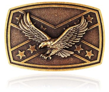 Aufsteigender Adler Gürtelschnalle - Patriotische Amerikanische Weißkopfseeadler, Sternkreuz, Western Cowboy, Punk Rock Stil für Herren