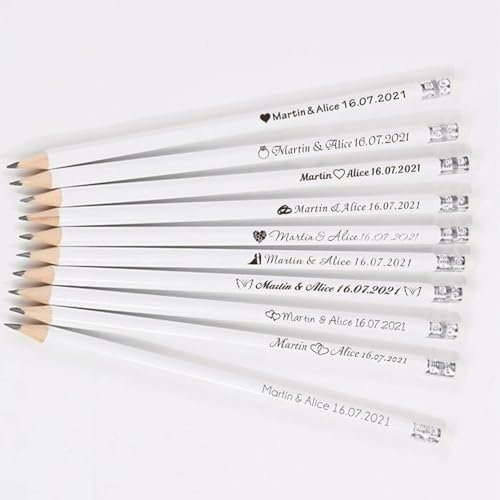 Personalisierte Gravierte Holzstifte Mit Wunschtext/Namen, Maßgeschneiderte Schule Dekor Stift Mit Radiergummi Für Schule, Büro, Skizzieren Holz-Bleistifte Zum Zeichnen, Schreiben(50pcs)