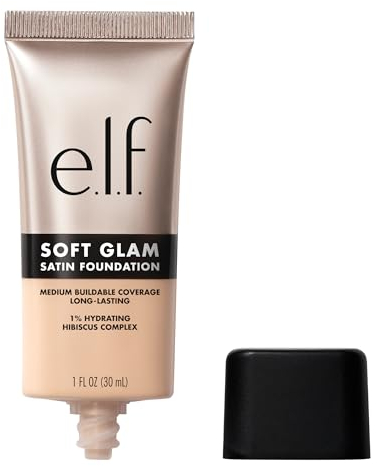 e.l.f. Soft Glam Foundation, coprenza media, fondotinta modulabile a lunga tenuta per un finish liscio satinato, prodotto vegano e non testato sugli animali, 20 Light Cool