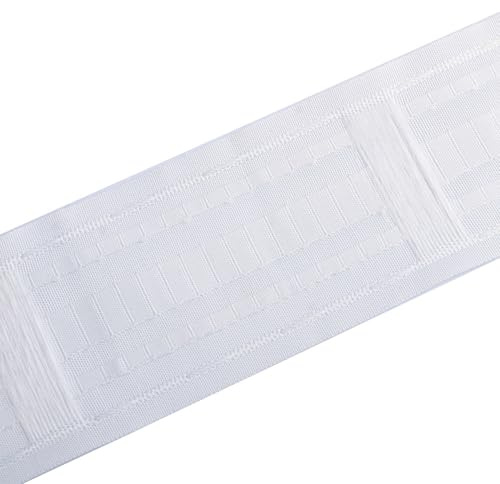 Whakano 10m x 8,5cm Gardinenband Kräuselband,Vorhangband zum Aufnähen,Abnehmbarer Vorhang Band Universalband,Faltenband für Gardinen,Überschrift Band für Gardine Haken,