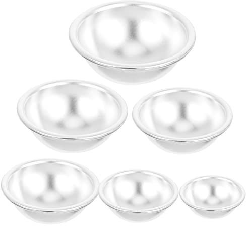 Ciieeo 6stücke Teiliges Diy Badebomben-metallmischformen Runde Backformen Aus Anodisiertem Aluminium Für Kreative Projekte Für Seifen Und Kuchen Verschiedene Xl Xxl Xxxl