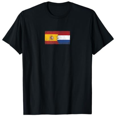 Banderas de España y Países Bajos - Español Holandés Camiseta