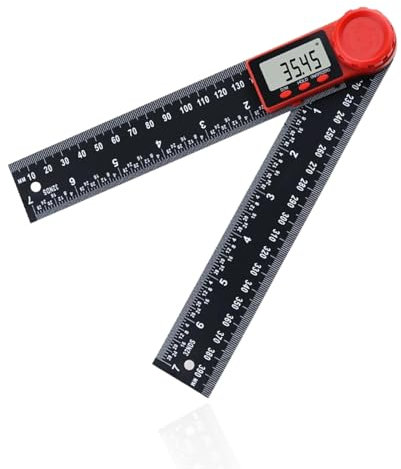 Digital Angle Finder Ruler,200mm/7 Inch Digital Display Angle Ruler with LCD Display,Digital Angle Ruler 360° Inclinometer Goniometer for Woodworking Construction Household Repair (Black)