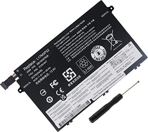 Laptop Battery 01AV445 L17C3P51 for Lenovo ThinkPad E14 E15 E480 E485 E490 E495 E580 E585 E590 E595 L17M3P52 L17M3P51 01AV446 01AV447 01AV448 Series Notebook Battery[11.4V 45WH]