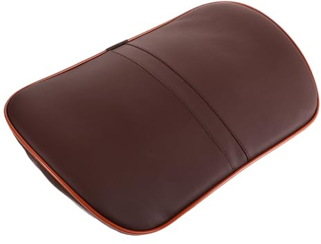 Lendenkissen für Autositze mit Memoryschaum, Kaffeefarbe | Atmungsaktive Acryl Oberfläche, Rutschfeste Unterseite, für Bett und Fahrzeug