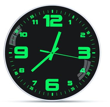 FAOKZE Wanduhren,Leuchtende Wanduhr,30 cm Uhr Wand Geräuschlos Nicht tickend,Quarz Modern wanduhr beleuchtet,Batterie Wanduhr Einfach zu Lesen,für Zimmer Zuhause KüChe Schlafzimmer Büro Schule