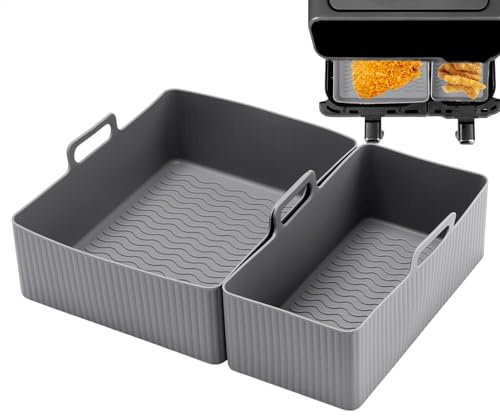 Air Fryer Liners, Silicone Air Fryer Basket Liner, Baking Tray for Air Fryer, Multifunctional Baking Tray, Silicone Pot for Air Fryer, Oven Accessories for Air Fryer, Rectangular Air Fryer Liner,