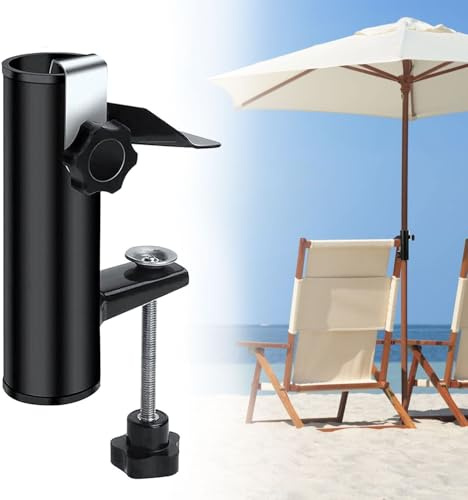 Sonnenschirmhalter Balkongeländer Einstellbar, Sonnenschirmständer Sonnenschirm Halterung Balkon Regenschirmklemme, Sonnenschirmhalterung Feste Clip Halterung Schirmständer für Garten Terrasse