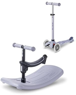 micro™ mini micro Deluxe Rock & go LED | Das ORIGINAL | Innovatives 6-in-1 System | Vom Wippen zum Scooter, Alles INKLUSIVE | Roller für Kinder von 1 bis 6 Jahren