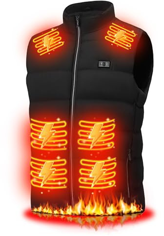 YZZJRNMM Gilet chauffant pour homme et femme : gilet chauffant USB léger avec 3 niveaux de température et 15 zones de chauffage – Veste chauffante électrique d'hiver pour randonnée, camping, ski (pas