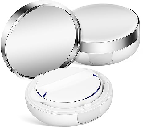 CLISPEED 2 Stück Leere Puderbehälter Klein Wiederbefüllbare Kunststoff Make up Puderbox Mit Puff Kompakt Und Tragbar Für Frauen Mädchen Und Reisen