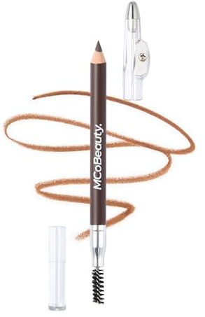 MCoBeauty Everyday Perfect Brow Pencil - Medium Dark | Brow Pencil with Spoolie & Sharpener, Conditioning Easy Blend Formula, Vegan & Cruelty Free