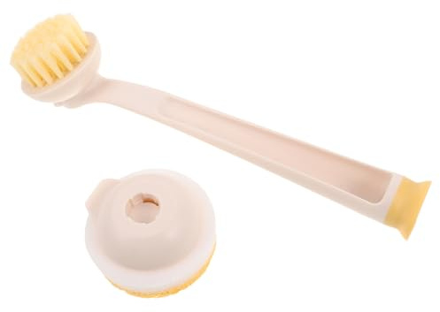 PRETYZOOM Pots and Pan Cleaning Brush Replaceable Heads Non Scratch Scrubbing Tool for Dishes Ergonomic Handle Kitchen Dish Scrubber