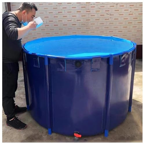 Generico Piscina Fuori Terra e laghetto per Pesci in Tela Resistente - Telaio Circolare Pieghevole, PVC a Prova di perdite per Allevamento di Koi, irrigazione, Bagno di Animali Domestici e stoccaggio