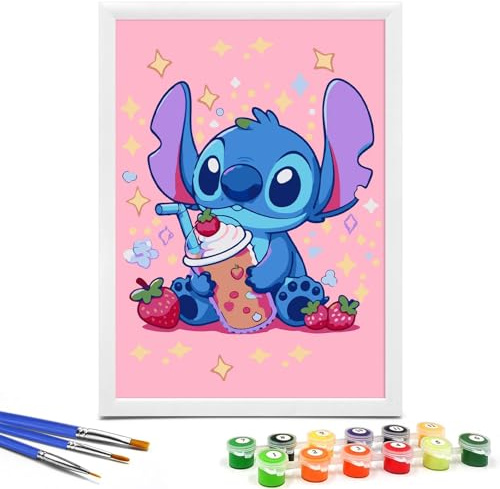 A98K Malen Nach Zahlen Kinder mit Rahmen 20x30 cm, DIY Gemäide Bastelset Kinder ab 6 7 8 9 Jahre Mädchen und Junge, Malen Nach Zahlen Kreative Geschenke