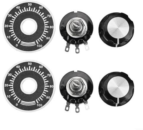 Drehpotentiometer, Eindrehung, Carbonfolie, 100-5 K Ohm, 6 mm Schaft, für Motordrehzahlregelung und Wechselrichterregelung (100 Ohm)