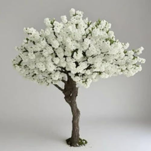 Albero artificiale di ciliegio bianco con foglie vere, pianta finta che non richiede manutenzione for decorazioni for eventi(1M)