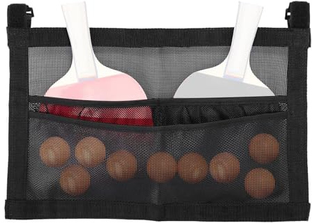 Pong Paddel Hållare - Mesh kapacitet Pvc förvaringsväska, justerbara remmar under bordshängande organisatör, Bordtennis Paddle Cover Ball Pouch | Hemväggtävling Inomhus utomhusrekreation