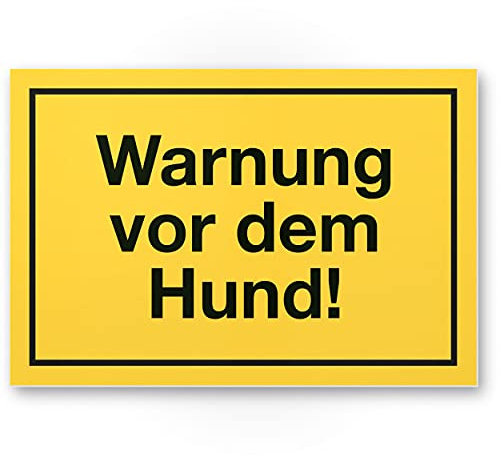 Komma Security Warnung vor dem Hund Schild 30 x 20 cm Hinweisschild wetterfest Hundeschild Gartentor Einfahrtstor die Haustür Türschild Abschreckung Warnschild Einbruchschutz