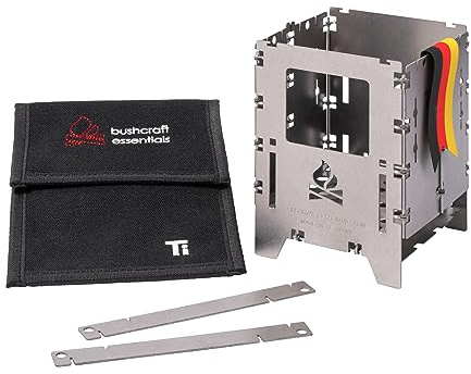 BUSHBOX LF TITANIUM Outdoor-Kocher | Hobo-Kocher | Camping | Holz | Gas | Spiritus | Faltbar | Kompakt | Titan | 100% Made in Germany