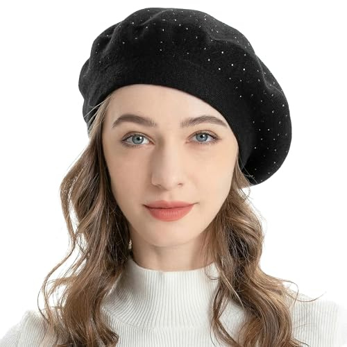 ZLYC Baskenmütze für Damen, französisch, wendbar, Kaschmir, Baskenmütze