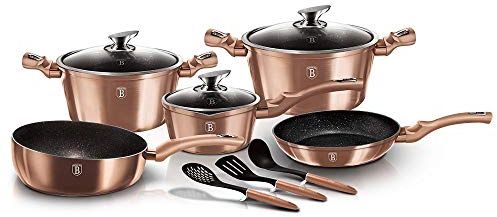 Berlinger Haus - 11 Piece Non-Stick Cookware Set, Stone Base, Induction Compatible