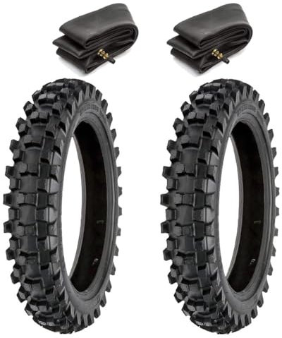 2 Copertoni 2.50 – 10 + Camere d’aria Pneumatici Tassellati 33J Cross Mini Moto Gomme Minicross