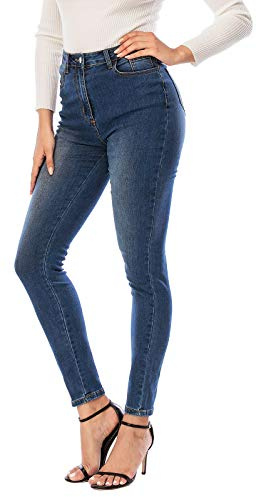 ECUPPER Womens Jeans High Waist Skinny Fit Stretch Jeans Denim Trousers with Pockets