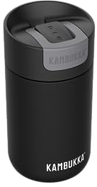 Kambukka Olympus 300ml / 10oz Stainless Steel Travel Mug, Thermal Insulated Coffee Mug for Hot and Cold Beverages, Leak-Proof with Non-Slip Base and Snapclean Technology - Jet Black