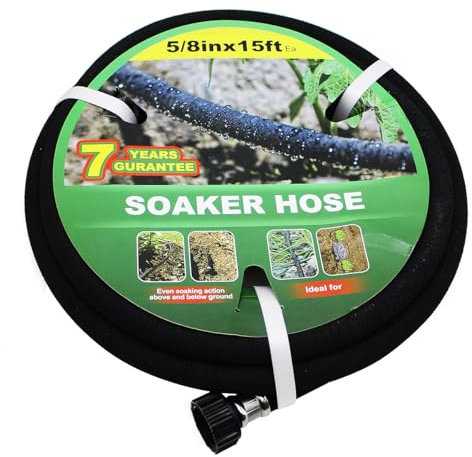 Tropfschlauch, 4,6 m, spart 70 % Wasser, perfekte Wasserabgabe, ideal für Garten, Blumenbeete (1,6 cm)