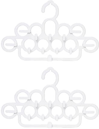 Cabilock 2Pcs Schalhalter Schalbügel Gürtelbügel Gürtelhalter Krawattenhalter aus Kunststoff Platzsparend Kleiderbügel für Gürtel Schal Kleiderschrank Weiß