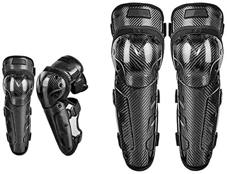 HGTRH Motorrad Knieschützer, Knieprotektoren Motocross Ellenbogenschützer Motorrad Fahrrad Erwachsene Motocross Ellenbogen Knie Schienbeinschutz Pads Protector Kit Motocross Racing, 4 Pcs